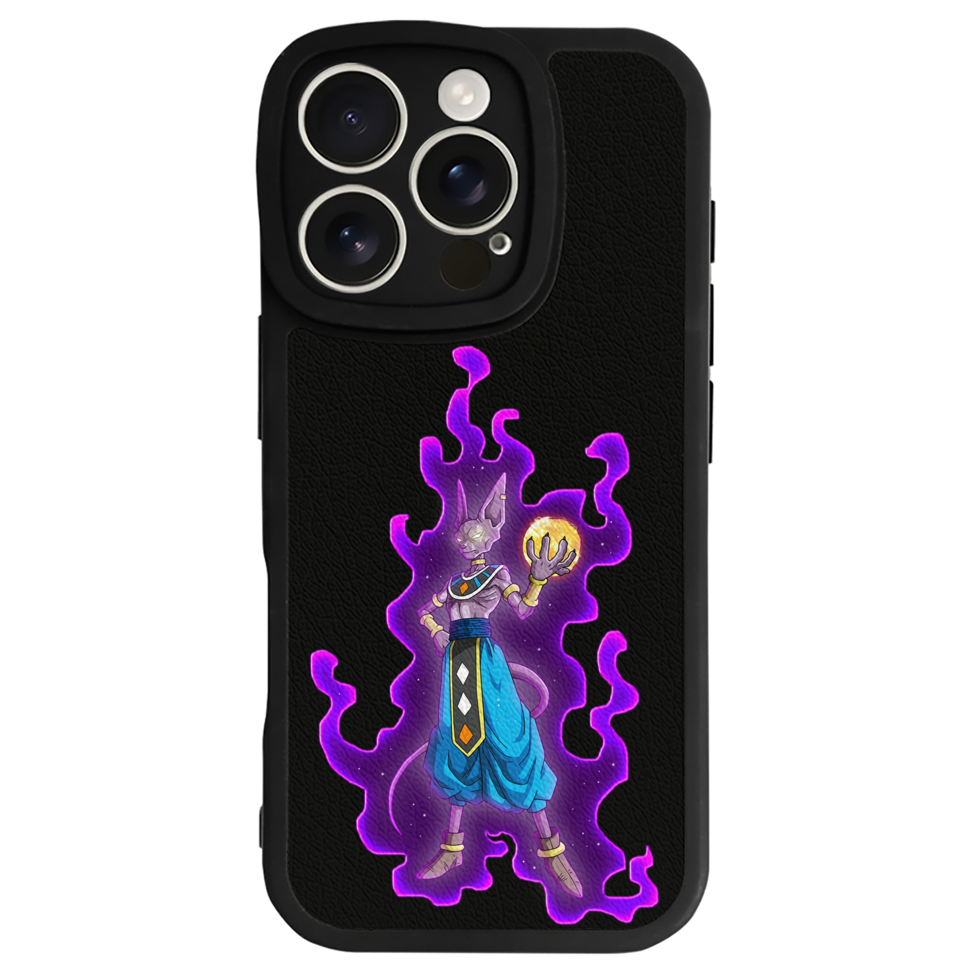 （画像用） ドラゴンボール ビルス 破壊神ビルス DRAGON BALL Beerus Birusu 【iPhone 16シリーズ対応】シリコンスマホケース（レザー調） 材質：シリコン